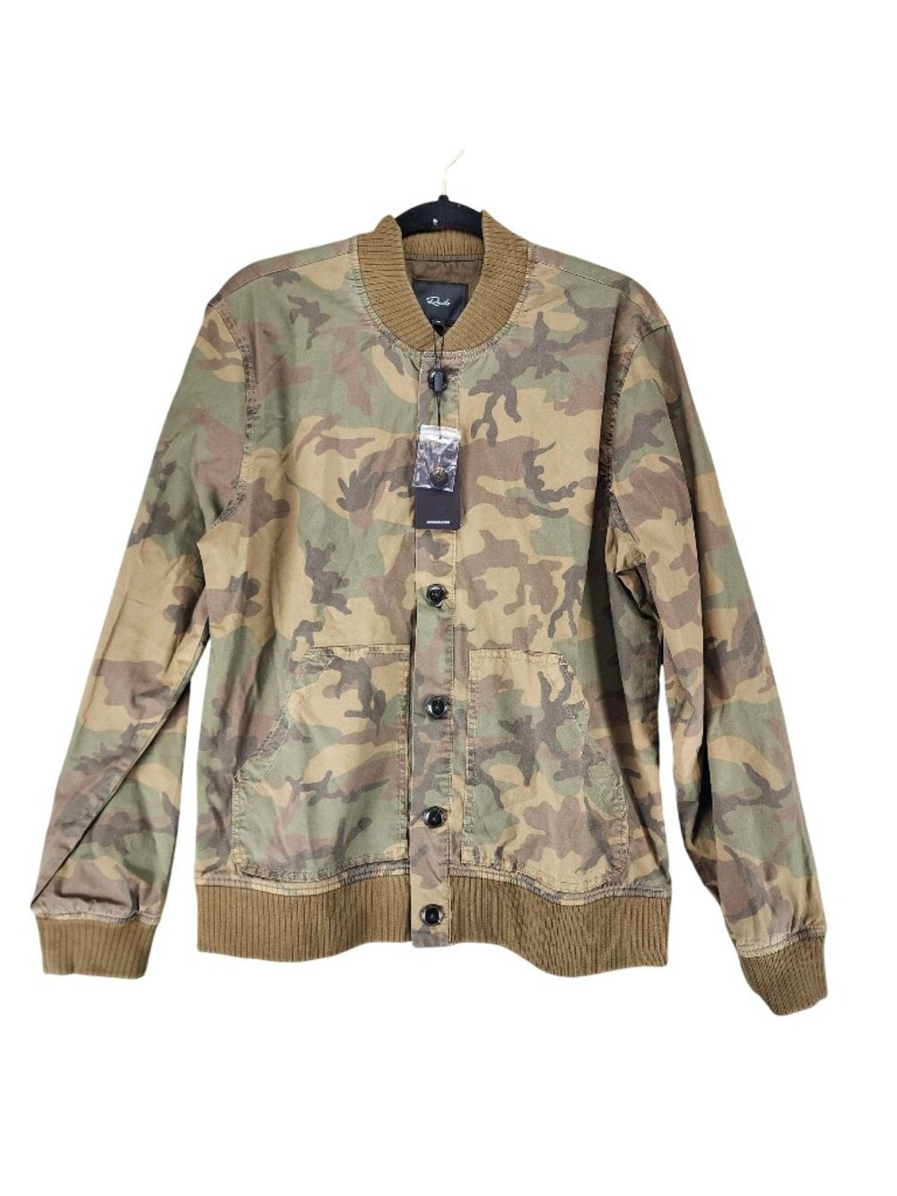 Rails Jacket Mens Medium Green Camo Long Sleeve Button Up Bomber *NWT*